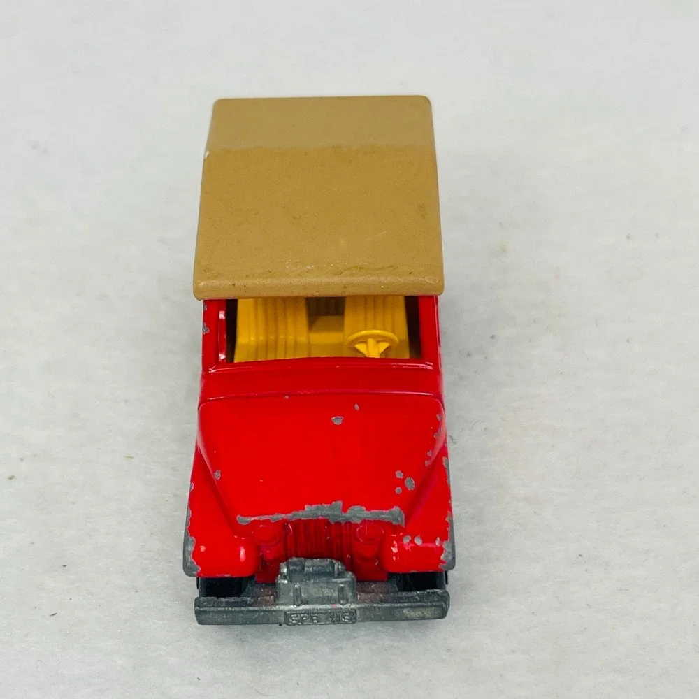 Vintage Matchbox Superfast No 53 CJ-6 Jeep Red Tan Canopy Lesney England 1977